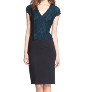 Ted Baker Sarvani Lace V-neck Short Sleeve Cocktail Holiday Dress Black Size 8